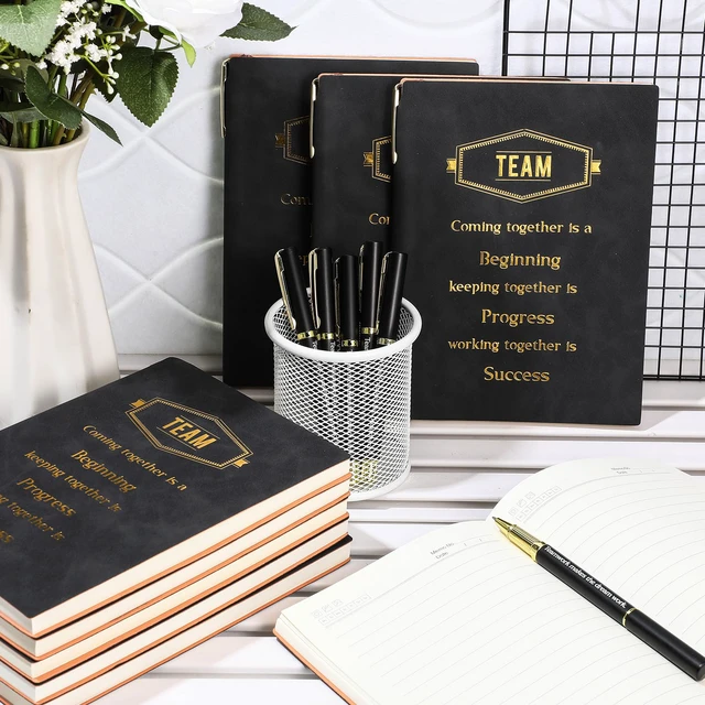 Alt view image 2 of 6 - 12 Sets Team Appreciation Gifts for Employee Bulk A5 Leather Notebook Canvas Tote Bags Keychain Ballpoint Pens Thank You Appreciation Gifts for Coworkers Staff Teacher Nurse(Classic Color)