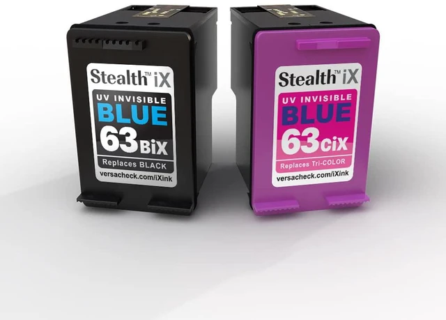 Main image of Stealth iX Ink - HP 63BiX & 63CiX Combo Pack - Invisible Ink Replacement Cartridges Ink, Black