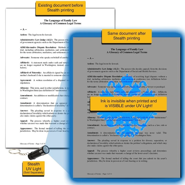 Alt view image 3 of 3 - Stealth iX Ink - HP 63BiX & 63CiX Combo Pack - Invisible Ink Replacement Cartridges Ink, Black