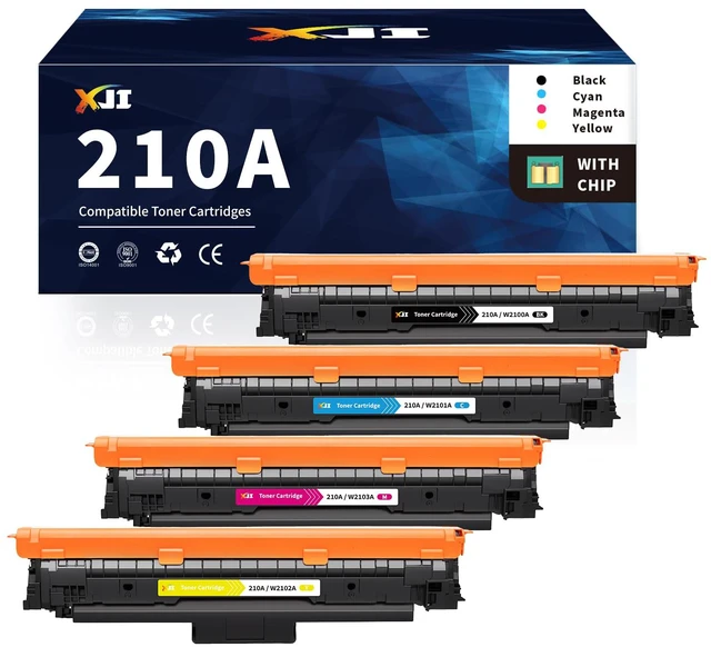 Main image of 210A Toner Cartridges 4 Pack for HP 210X 210 4301fdw 4201dn W2100X W2100A Compatible for HP210A for HP Color LaserJet Pro MFP 4301fdn 4201dw 4301 4201 Printer Ink Black Cyan Yellow Magenta with Chip