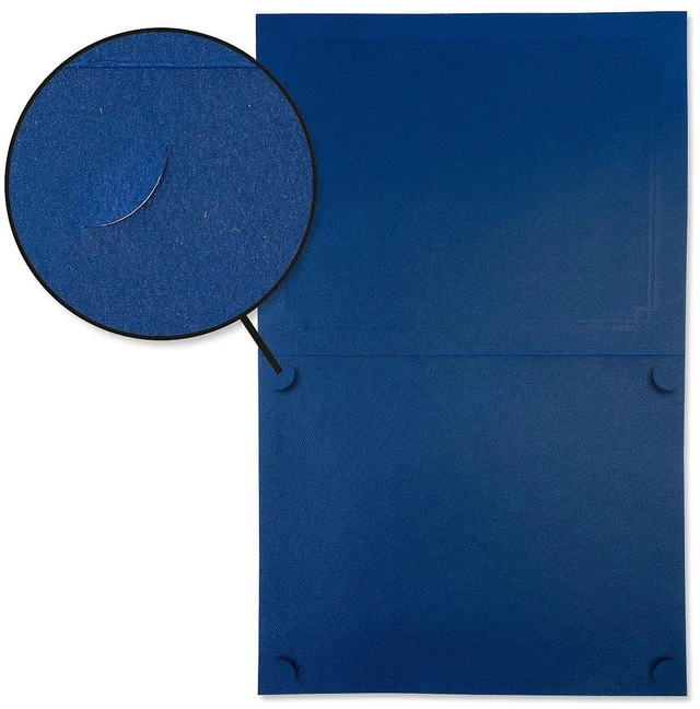 Alt view image 6 of 7 - Ornate Blue & Silver Certificate Folders - Pack of 50, Linen Cover 80 lb. Stock, Folded, Die-Cut Corners, for Office, Business Awards, Graduation, School Diploma Holder, 9-1/2" x 12"