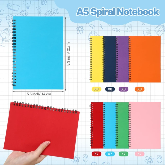 Alt view image 2 of 6 - 60 Pack Spiral Notebooks Bulk, Wide Ruled 50 Sheets, 8.5 x 5.5 Inch Small Multi Subject Spiral Notebook for School, 100 Pages, Multicolor Journals for Classroom, Note Taking, Students, Teachers
