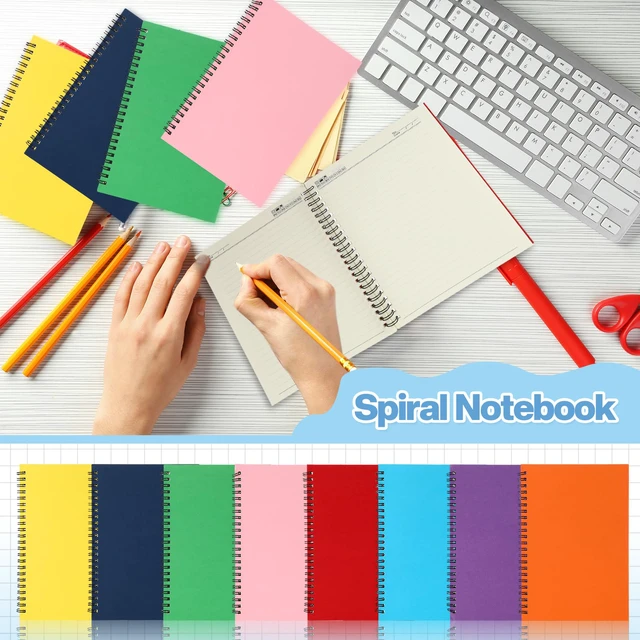 Alt view image 3 of 6 - 60 Pack Spiral Notebooks Bulk, Wide Ruled 50 Sheets, 8.5 x 5.5 Inch Small Multi Subject Spiral Notebook for School, 100 Pages, Multicolor Journals for Classroom, Note Taking, Students, Teachers