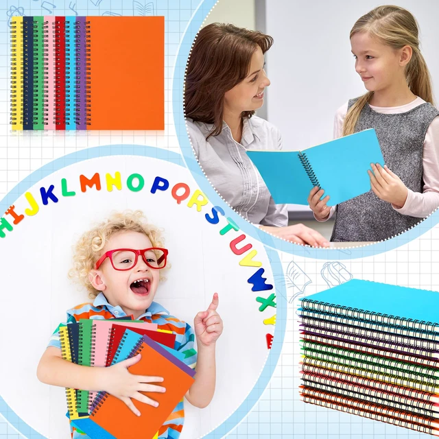 Alt view image 5 of 6 - 60 Pack Spiral Notebooks Bulk, Wide Ruled 50 Sheets, 8.5 x 5.5 Inch Small Multi Subject Spiral Notebook for School, 100 Pages, Multicolor Journals for Classroom, Note Taking, Students, Teachers