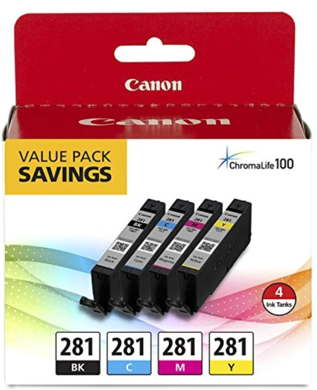Alt view image 2 of 3 - CLI-281 BKCMY 4-Color Ink Tank Value Pack PGI-280 XXL Pigment Black Ink Tank