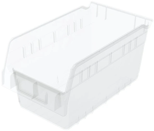 Main image of 30090 Plastic Nesting ShelfMax Storage Bin Box, (12-Inch x 6-Inch x 6-Inch), Clear, (10-Pack)