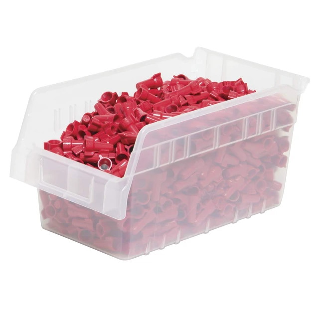 Alt view image 2 of 7 - 30090 Plastic Nesting ShelfMax Storage Bin Box, (12-Inch x 6-Inch x 6-Inch), Clear, (10-Pack)