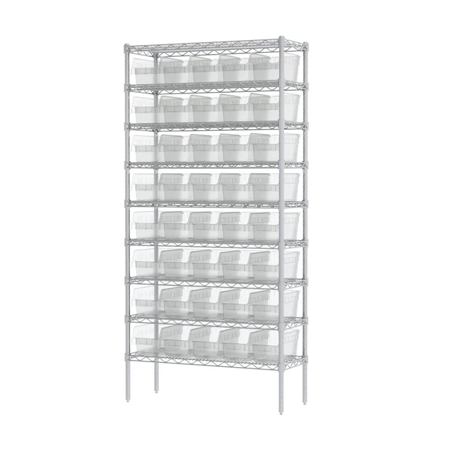 Alt view image 3 of 7 - 30090 Plastic Nesting ShelfMax Storage Bin Box, (12-Inch x 6-Inch x 6-Inch), Clear, (10-Pack)