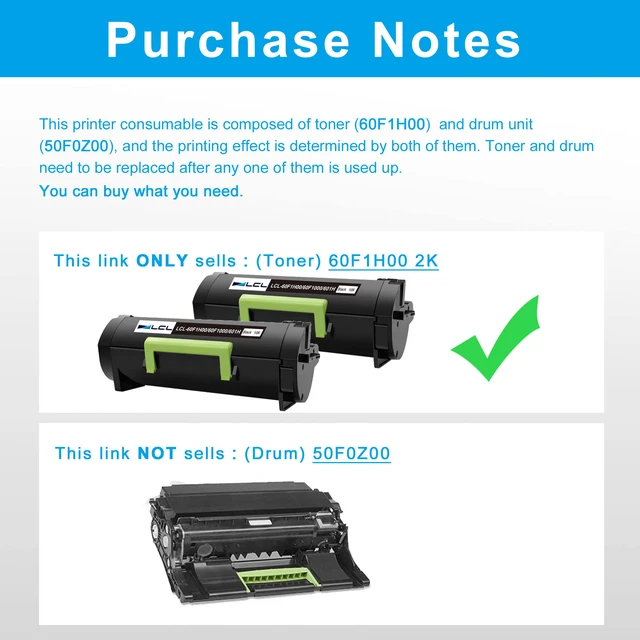 Alt view image 3 of 7 - Remanufactured Toner Cartridge Replacement for Lexmark 60F1H00 60F1000 601H 10000 Page MX310 MX310dn MX410 MX410de MX510 MX510de MX511 MX511dte MX511dhe MX511de MX610 MX610dw MX611de MX611dhe (2K)