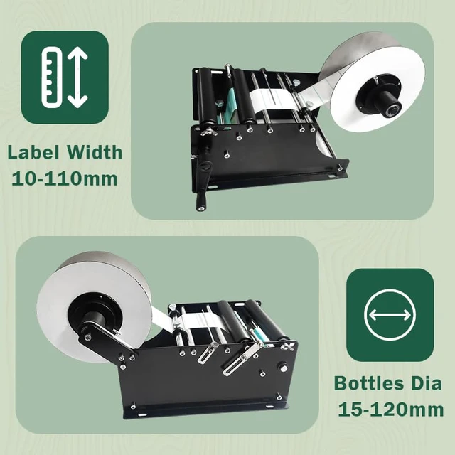 Alt view image 2 of 7 - Manual Round Bottle Labeling Machine Beer Cans Wine Adhesive Sticker Labeler Label Dispenser Machine Packing Machine