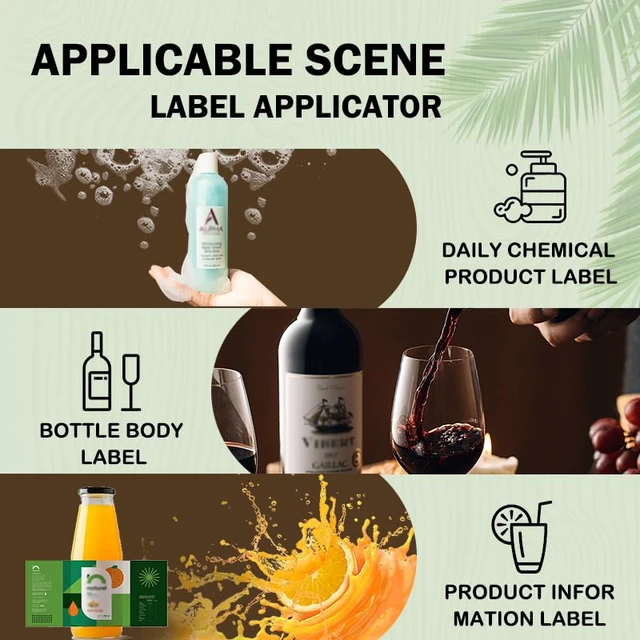Alt view image 4 of 7 - Manual Round Bottle Labeling Machine Beer Cans Wine Adhesive Sticker Labeler Label Dispenser Machine Packing Machine