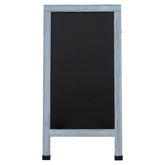 Alt view image 4 of 6 - Magnetic A-Frame Chalkboard Sign - 48- x 24-Inch - Graywashed Chalk Sandwich Board Sidewalk Sign - Indoor and Outdoor Use - 4 Pieces of Chalk - For Weddings, Events, or Everyday Displays