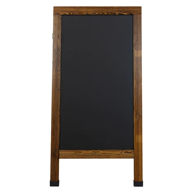 Alt view image 4 of 7 - Magnetic A-Frame Chalkboard Sign - 48- x 24-Inch - Brown - 3-Pack Chalk Sandwich Board Sidewalk Sign - Indoor and Outdoor Use - 4 Pieces of Chalk - For Weddings, Events, or Everyday Displays