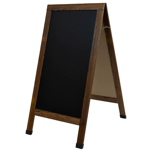 Alt view image 5 of 7 - Magnetic A-Frame Chalkboard Sign - 48- x 24-Inch - Brown - 3-Pack Chalk Sandwich Board Sidewalk Sign - Indoor and Outdoor Use - 4 Pieces of Chalk - For Weddings, Events, or Everyday Displays