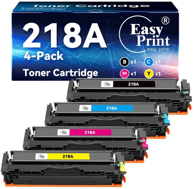 Main image of Compatible 218A Toner 3301sdw Replacement for HP 218A Toner Cartridges 4 Pack 218X Use with Color LaserJet Pro 3201dw MFP 3301fdw 3301cdw 3301sdw Printer W2180A W2180X