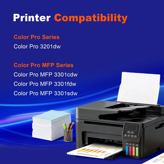 Alt view image 2 of 7 - Compatible 218A Toner 3301sdw Replacement for HP 218A Toner Cartridges 4 Pack 218X Use with Color LaserJet Pro 3201dw MFP 3301fdw 3301cdw 3301sdw Printer W2180A W2180X