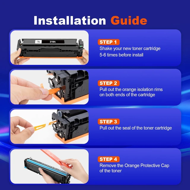 Alt view image 5 of 7 - Compatible 218A Toner 3301sdw Replacement for HP 218A Toner Cartridges 4 Pack 218X Use with Color LaserJet Pro 3201dw MFP 3301fdw 3301cdw 3301sdw Printer W2180A W2180X