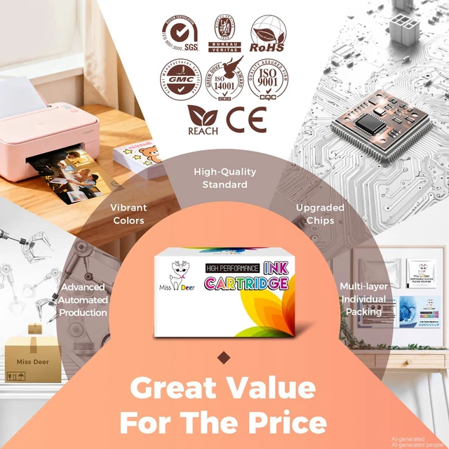 Alt view image 7 of 7 - 923 XL Ink Cartridges 4-Pack Upgraded Chip Compatible for HP 8130 923XL 923e HP923 Combo Pack High Yield use for OfficeJet Pro 8130e 8120e 8125e 8135e 8138e 8139e 8125 Printer BK/C/M/Y