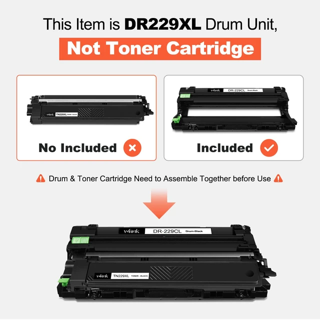 Alt view image 2 of 5 - DR229CL DR-229CL Drum Unit Compatible for Brother Use with TN229XL TN229 replacement for DR229CL MFC-L3720CDW MFC-L3780CDW HL-L3220CDW HL-3280CDW MFC-L3765CDW HL-L3300CDW Printer 4 Pack,No Toner