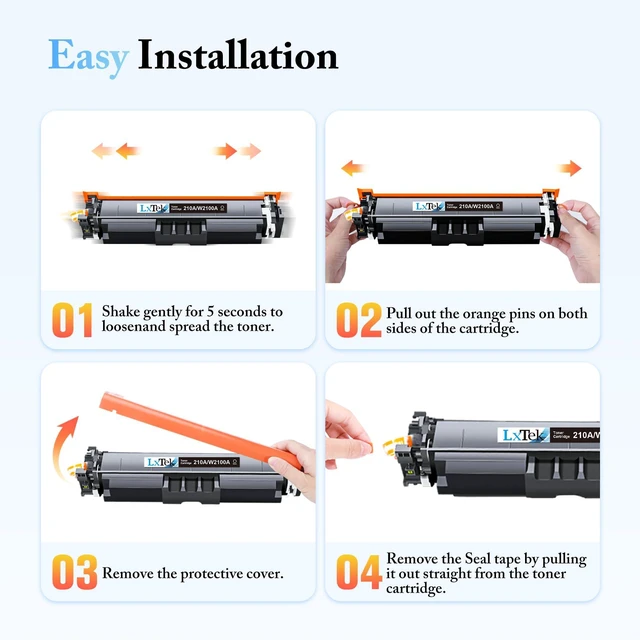 Alt view image 7 of 7 - 210A 210X Toner Cartridges 4 Pack Replacement for HP 210A (with Chip) 210X W2100A W2100X Compatible with HP Color LaserJet Pro MFP 4301fdw 4301fdn Pro 4201dw 4201dn Series Printer (BCYM)