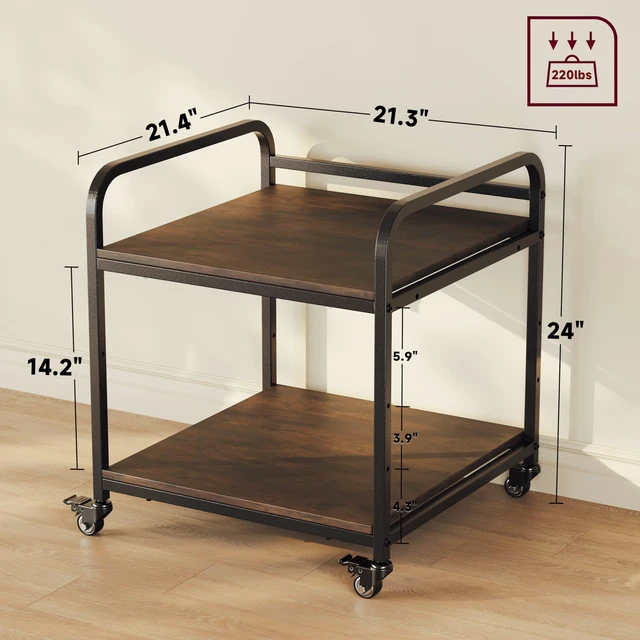 Alt view image 3 of 7 - Heavy Duty 3D Printer Stand for Bambu Lab A1 Mini & FlashForge 5M Reduces Printer Vibration, Supports 220 lbs, Adjustable Height, Built-in Power Hub, Mobile Tool Storage