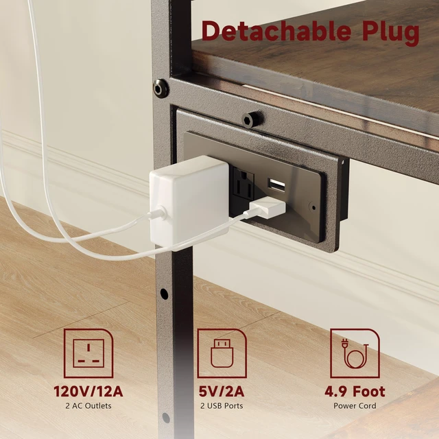 Alt view image 5 of 7 - Heavy Duty 3D Printer Stand for Bambu Lab A1 Mini & FlashForge 5M Reduces Printer Vibration, Supports 220 lbs, Adjustable Height, Built-in Power Hub, Mobile Tool Storage