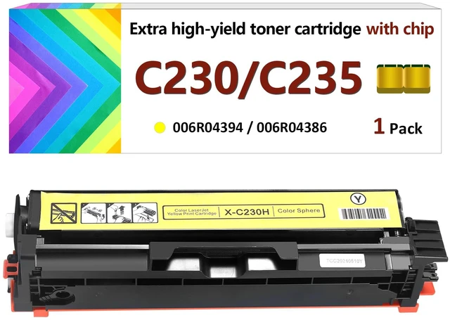 Main image of C230 C235 Toner Cartridge (with Chip) for Xerox,Replacement 006R04394 High-Yield 4500 Pages Ink Cartridge,Compatible with Xerox C235DNI/C230DNI Color Printer 006R04386 Standard Capacity (Yellow)