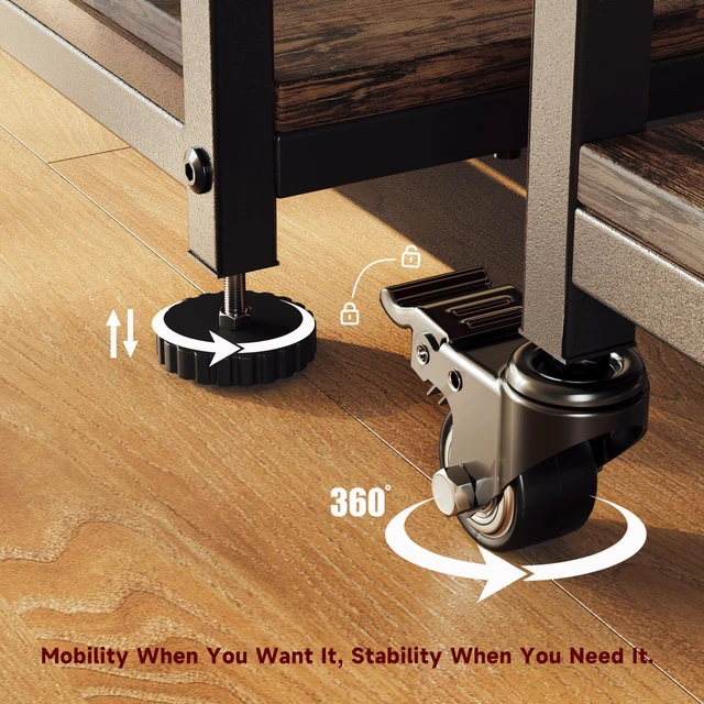 Alt view image 7 of 7 - Heavy Duty 3D Printer Stand for Bambu Lab A1 Mini & FlashForge 5M Reduces Printer Vibration, Supports 220 lbs, Adjustable Height, Built-in Power Hub, Mobile Tool Storage