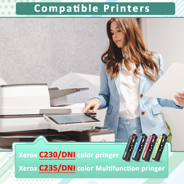 Alt view image 3 of 7 - C230 C235 Toner Cartridge (with Chip) for Xerox,Replacement 006R04394 High-Yield 4500 Pages Ink Cartridge,Compatible with Xerox C235DNI/C230DNI Color Printer 006R04386 Standard Capacity (Yellow)