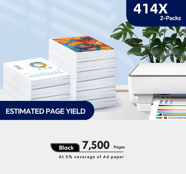 Alt view image 2 of 5 - 414X High Yield Black Toner Cartridge with chip Compatible Replacement for HP 414X/414A/414/W2020X Toner with Color LaserJet Pro MFP M479fdw M479fdn M454dn M454dw M455dn Printer Ink 414X 2 Black