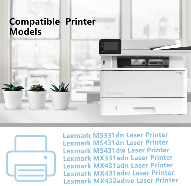 Alt view image 2 of 6 - High Yield 55B1000 Black Toner Cartridge Compatible with Lexmark 55B1000 55B1H00 Toner Cartridge for MS331dn MS431dn MS431dw MX331adn MX431adn MX431adw MX432adwe Laser Printer(3,000 Pages)