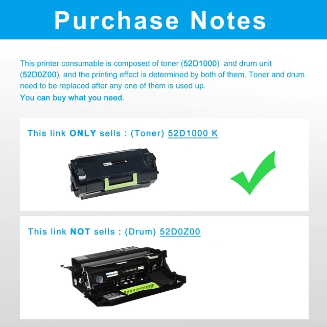 Alt view image 3 of 7 - 52D1000 Compatible Toner Cartridge for Lexmark MS810 MS811 MS812 MS710 MS711 Printer, High Yield, 1-Pack Black Replacement for 521