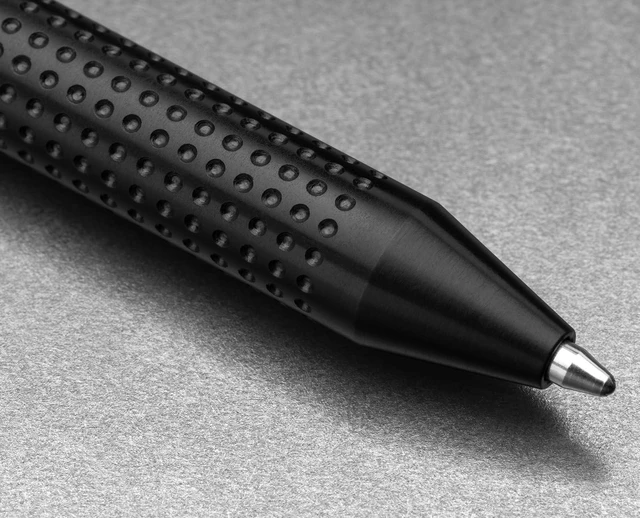 Alt view image 3 of 7 - Bolen EDC Twist-Retractable Pen, Slim Machined Stainless Steel Barrel Designed for Daily Carry, Black