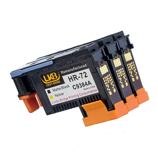 Alt view image 3 of 7 - Remanufactured HP72 printheads C9380A C9383A C9384A New Updated Chips Replacement for HP Designjet T610 T620 T770 T790 T1100 T1120 1200 T1300 T2300 (1MK/Y+1C/M+1PK/G)- 1 Set 3PK -US