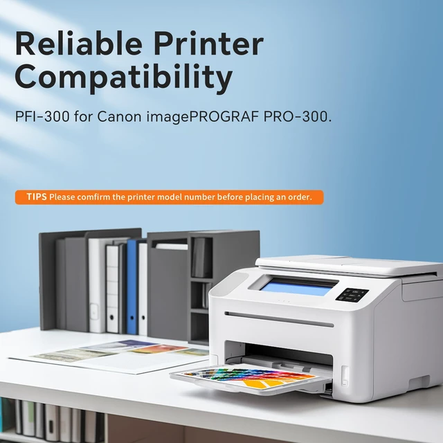 Alt view image 2 of 6 - PFI-300 Ink Cartridges - High Capacity Compatible PFI 300 Ink Cartridges Replacement for Canon ImagePROGRAF PRO-300 Printer, 10-Pack (MBK/PBK/C/M/Y/PM/PC/R/GY/CO)