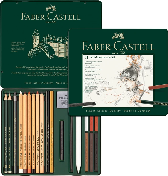 Main image of Faber-Castel 21 Piece Pitt Monochrome Tin Set