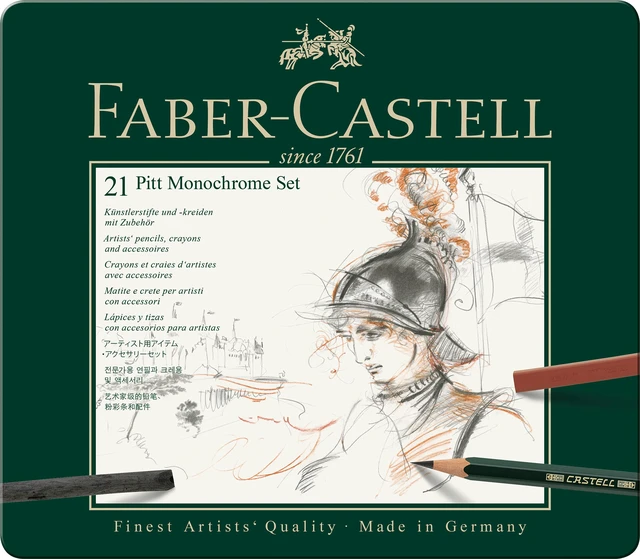Alt view image 2 of 4 - Faber-Castel 21 Piece Pitt Monochrome Tin Set