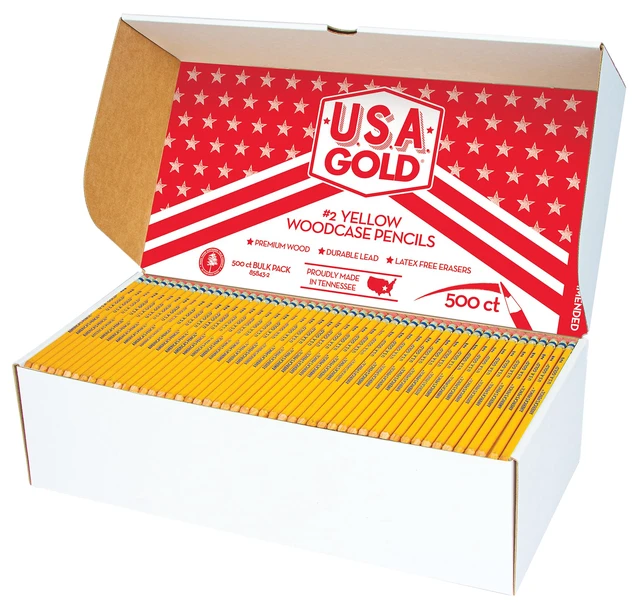 Alt view image 2 of 4 - USA Gold School Box 500ct #2HB Yellow Pencils