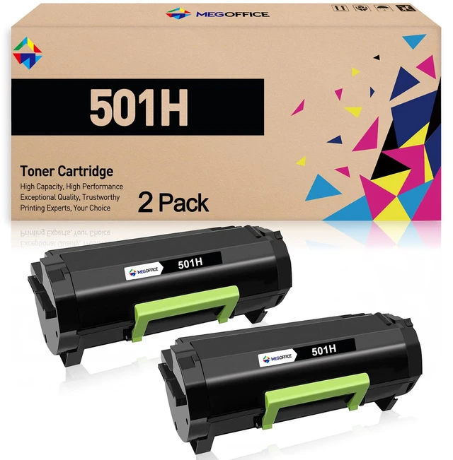 Main image of Replacement for Lexmark 501H 50F1H00 Black Toner Cartridge 2Pack Compatible for 50F1000 High Yield MS310dn MS310d MS410dn MS510 MS510dn MS510dtn MS610 MS610dn MS610de MS610dte MS610dtn