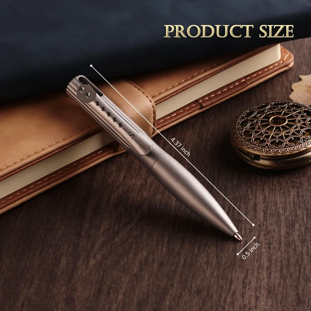 Alt view image 2 of 7 - Titanium Bolt Action Pen, Stone Wash Black Weighted Metal Body Supports Steady Writing, with Refillable Design for Office Notes, Signatures, and Daily Carry