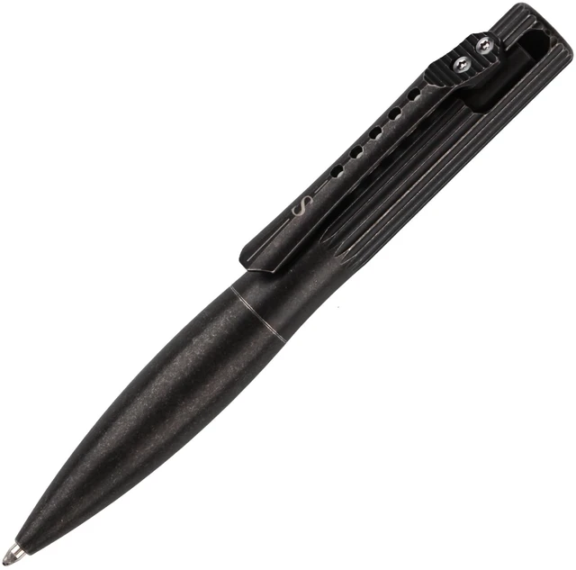 Main image of Titanium Bolt Action Pen, Stone Wash Black Weighted Metal Body Supports Steady Writing, with Refillable Design for Office Notes, Signatures, and Daily Carry