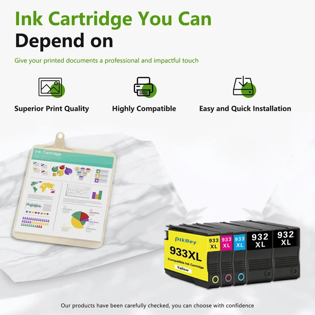 Alt view image 6 of 6 - 932XL 933XL Ink Cartridges 5-Pack Replacement for HP 932XL 933XL Ink with OfficeJet 6100 6600 6700 7110 7510 7610 7612 Printer (2Black/1Cyan/1Magenta/1Yellow)