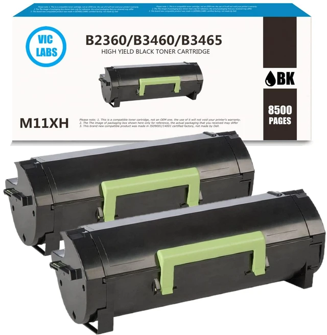 Main image of Compatible B2360 M11XH Toner Cartridge Replacement for Dell B2360dn Toner Cartridge B2360 B3460 B3465 B2360d B2360dn B3460dn B3465dn B3465dnf 2360d 3460dn(Black,2 Packs)