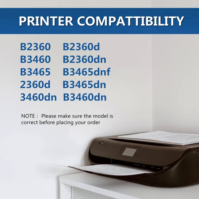 Alt view image 2 of 6 - Compatible B2360 M11XH Toner Cartridge Replacement for Dell B2360dn Toner Cartridge B2360 B3460 B3465 B2360d B2360dn B3460dn B3465dn B3465dnf 2360d 3460dn(Black,2 Packs)