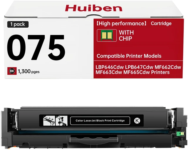 Main image of Compatible with Canon 075 Toner Cartridges Black MF663Cdw MF662Cdw toner With chip, Compatible with CRG075 Ink and Canon Color image CLASS MF665Cdw LBP646Cdw LBP647Cdw LBP640 MF660 Printer, 1-Pack