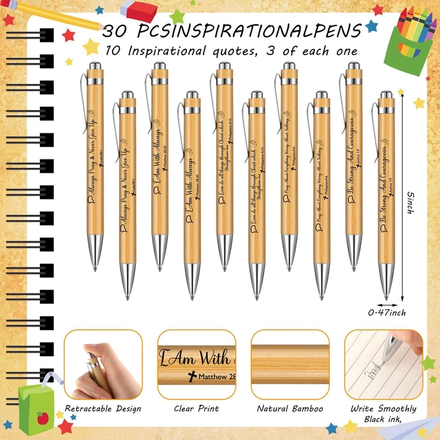 Alt view image 4 of 6 - 150 Pcs/50 Set Christian Gift Bulk Include Spiral Notebook Bible Ballpoint Pen Note Strip Prayer Journal for Women Religious Gift for Back to School Classroom Church Member Staff Coworker Teacher