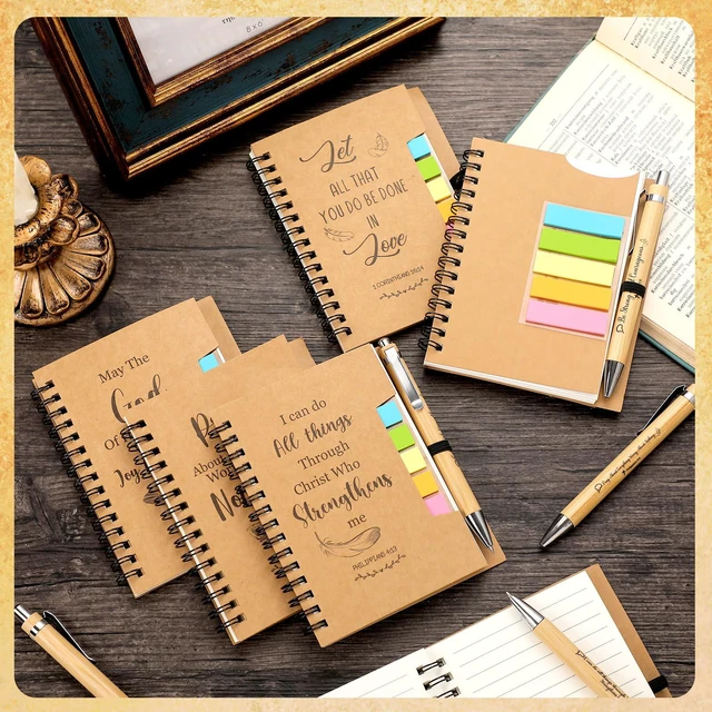 Alt view image 6 of 6 - 150 Pcs/50 Set Christian Gift Bulk Include Spiral Notebook Bible Ballpoint Pen Note Strip Prayer Journal for Women Religious Gift for Back to School Classroom Church Member Staff Coworker Teacher