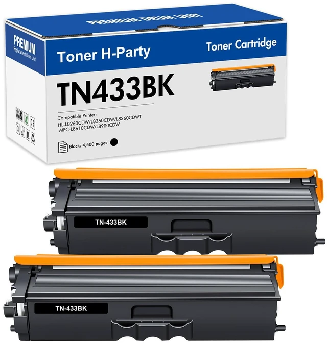 Main image of TN433BK TN433 Black Cartridge TN431BK TN-433 TN 433 TN431 TN-431 Compatible for Brother MFC-l8900Cdw HL-L8360Cdw MFC l8900Cdw MFC-L8610Cdw HL-L8360Cdwt HL-L8260Cdw l8900Cdw Printer 2 Pack