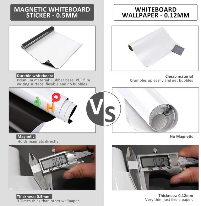Alt view image 4 of 4 - Magnetic Whiteboard Sticker for Wall/Door, 48" x 36" Large Self Adhesive White Board Wallpaper, Whiteboard Contact Paper, Large Dry Erase Sheet/Film for Office/Home/School