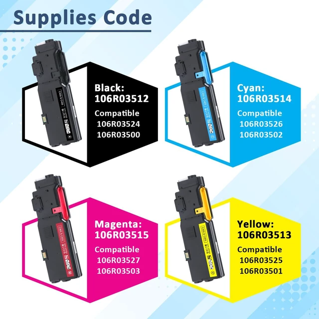 Alt view image 3 of 7 - C400 Toner Cartridge Replacement for Xerox Versalink C400/C405,4800~5000 Pages 106R03512 106R03513 106R03514 106R03515 High Yield Ink Cartridge for C405/YDN C400/DN Color Multifunction Printer(4 Pack)